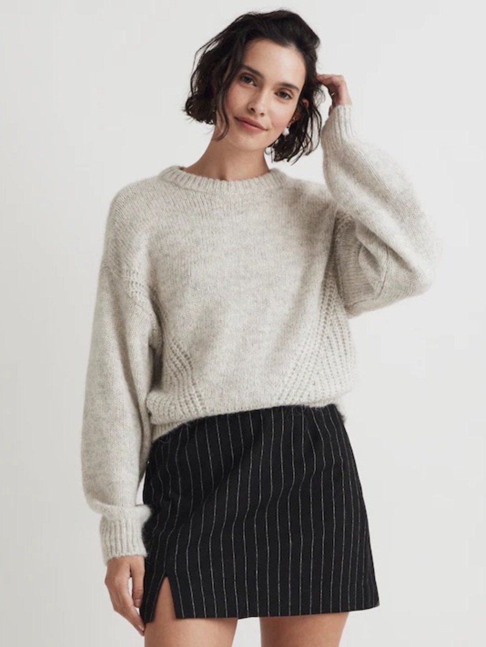 Madewell Sweater Wedge Gray Marled Small S